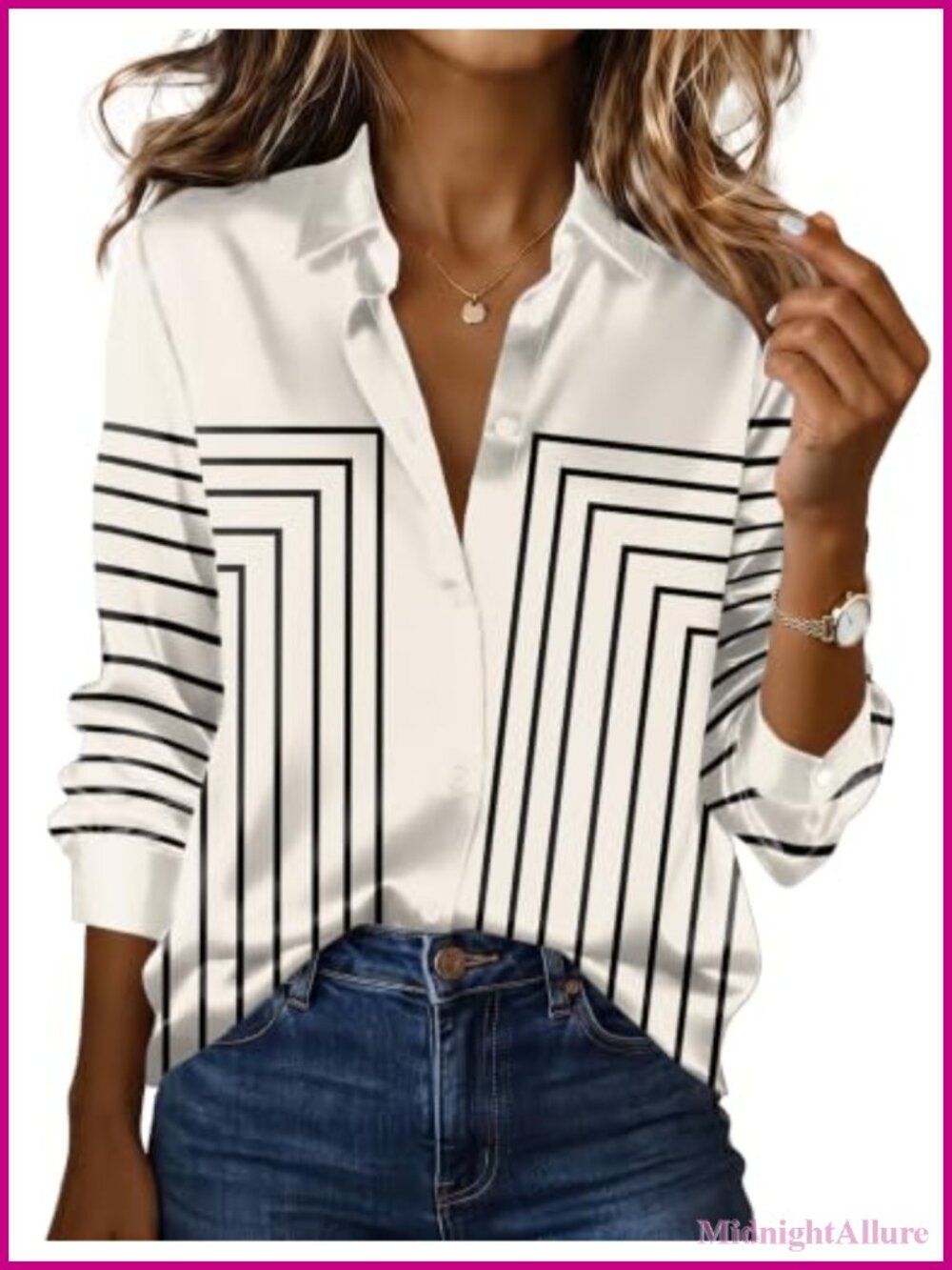 Womens Satin Button Down Shirt Long Sleeve Blouse
